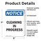 Signmission Cleaning In Progress, 5 in W x Rectangle, Vinyl Decal OS-2PACK-NS-D-57-V-10649 - alternate 3